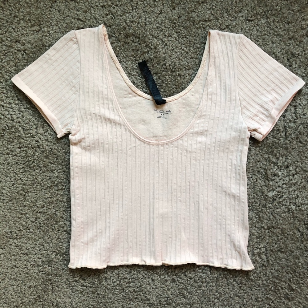 Out From Under Seamless Lettuce-Edge Cropped Top